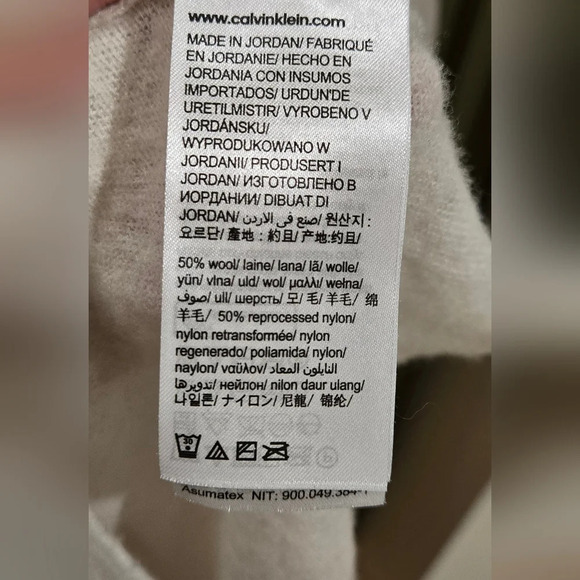 Calvin Klein white wool & nylon long sleeve turtle neck top - Picture 5 of 6